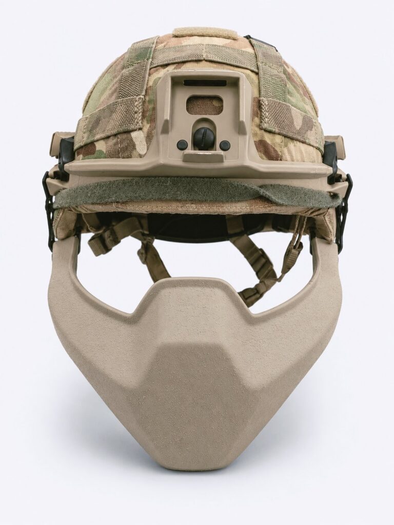 UK Forces MTP Virtus Revision Batlskin Cobra Helmet with NVG Counterweight & Chin Guard – Medium